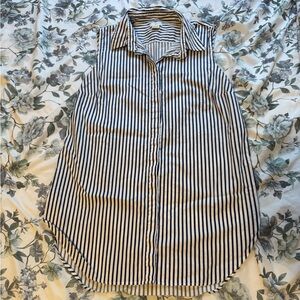 J. Crew Navy and White Striped Shirt